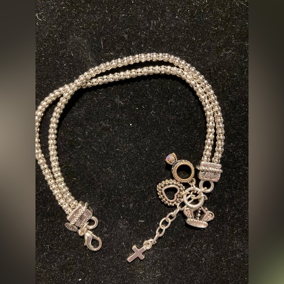 Premier Designs 2-Strand Bracelet with Crown, Ring, Heart, and Cross Charms - Picture 2 of 5